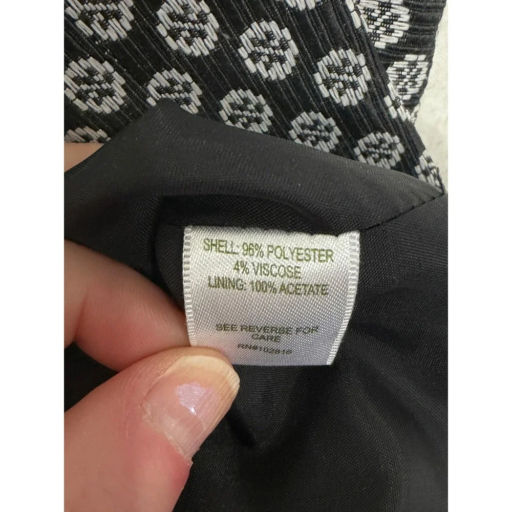 Garnet Hill Black White Geometric Pattern‎ Mini Skirt Size 16 Career Office Work